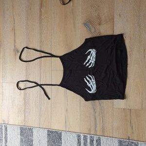 NWOT skeleton halter crop